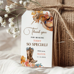 First Rodeo Western Girl 1st Birthday Gift Tags