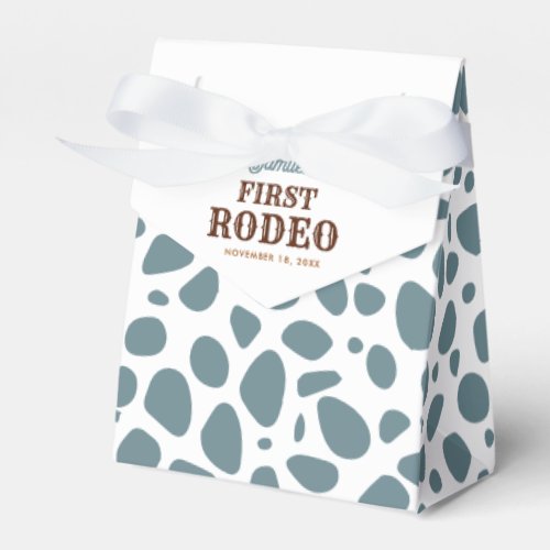 First Rodeo Wild West Boy Blue First Birthday Favor Boxes