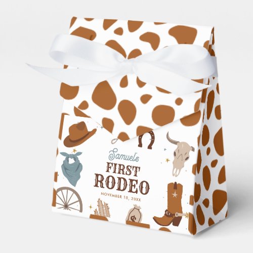 First Rodeo Wild West Boy First Birthday Brown Favor Boxes