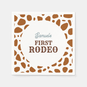 First Rodeo Wild West Brown Boy First Birthday Napkins
