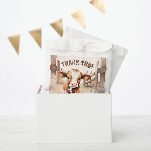 First RODEO | Wild West Bull Cowboy 1st Birthday Favor Bag (Party)