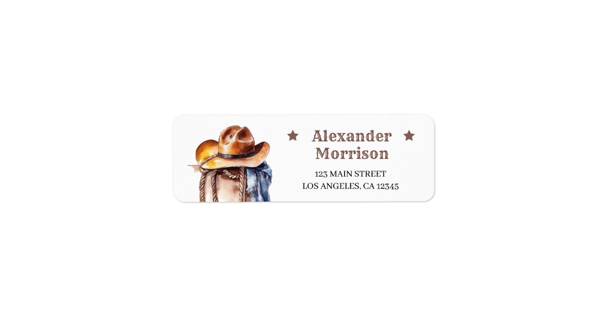 First RODEO | Wild West Cowboy 1st Birthday Boy Label | Zazzle