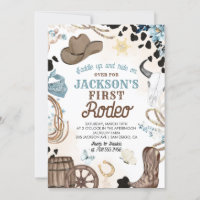 First Rodeo Wild West Cowboy Blue Boy Birthday