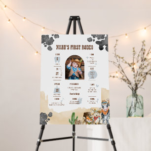First Rodeo Wild West Milestone Sign 