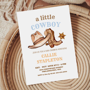First Rodeo Wild West Party Baby Shower Boy  Invitation
