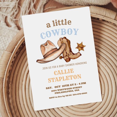  First Rodeo Wild West Party Baby Shower Boy  Invitation