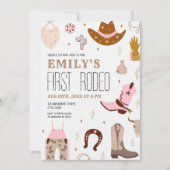 First Rodeo Wild West Pink Cowgirl 1st Birthday Invitation | Zazzle