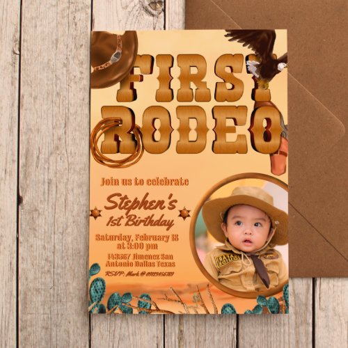 First Rodeo with Photo Invitation