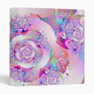 First Rose Fine Floral Fractal Art Binder