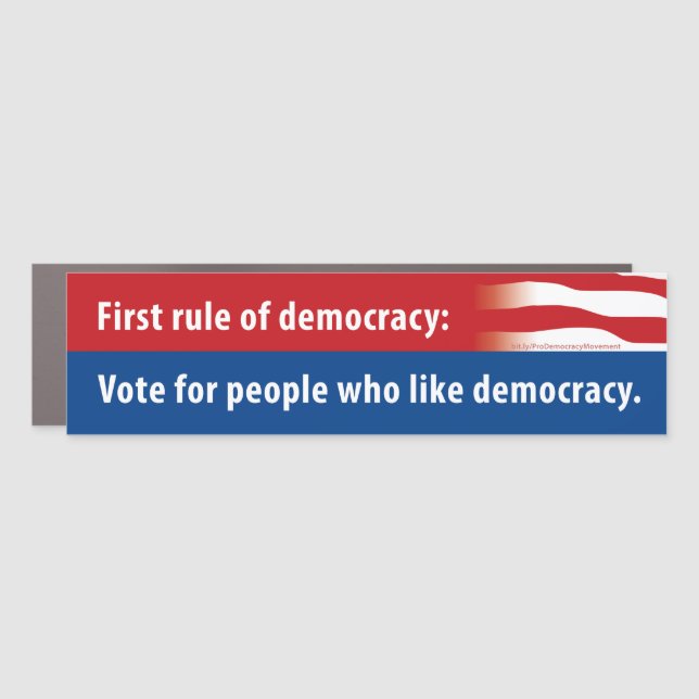 First rule of democracy car magnet (Front)