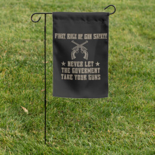 First Rule of Gun Safety 2nd Amendment Garden Flag