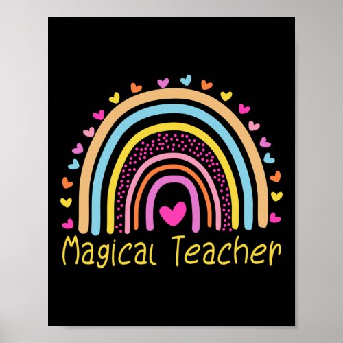 First Second Third Grade Magical Teacher Rainbow Poster
