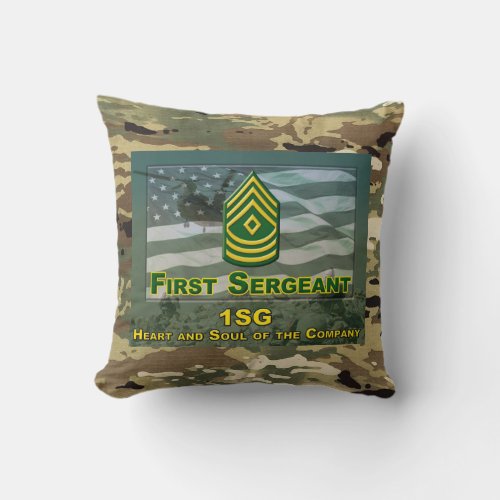 First Sergeant 1SG Commemorative Gift Throw Pillow