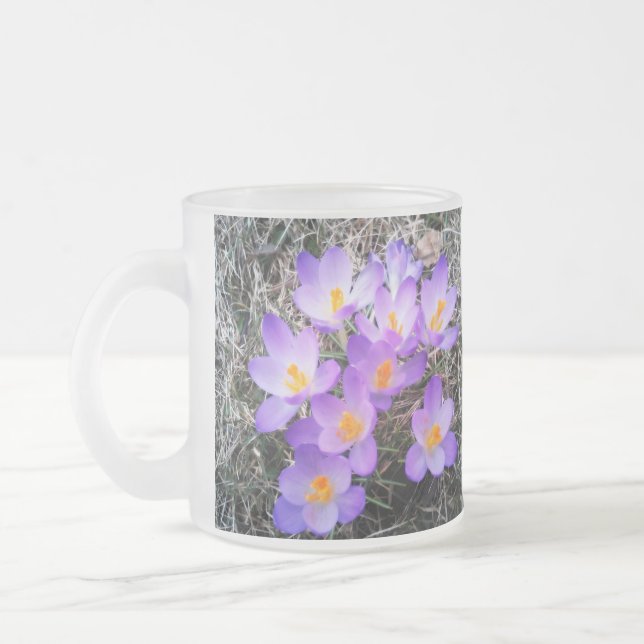 FIRST SIGNS OF SPRING  FROSTED GLASS COFFEE MUG (Left)
