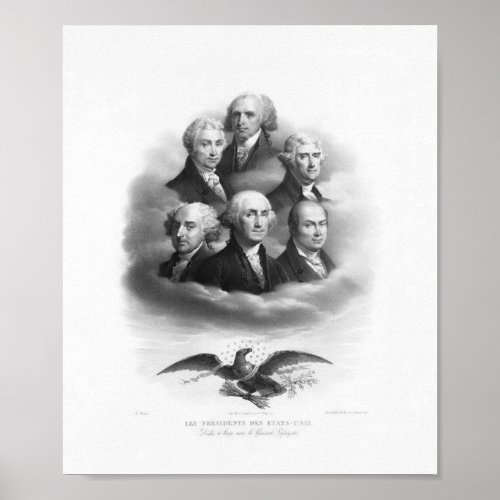 First Six Presidents _ Bald Eagle _ Vintage Poster