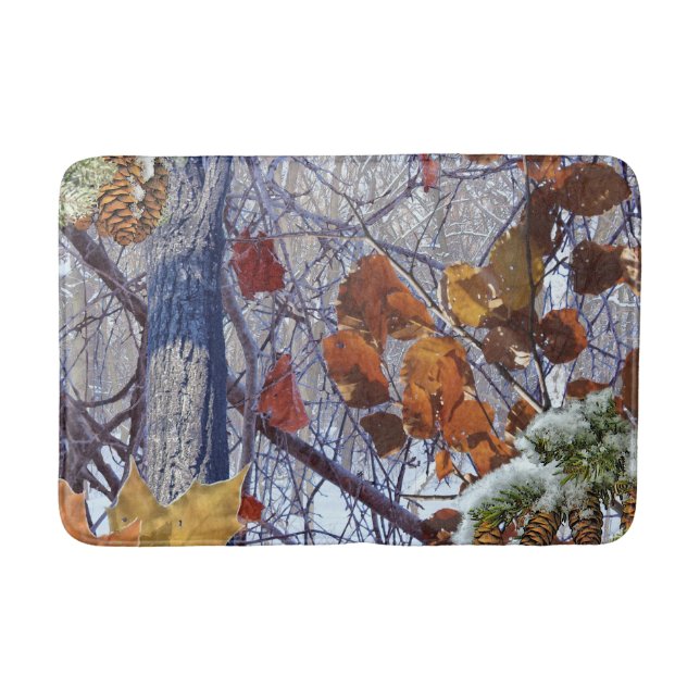 First Snow Camo Bathroom Mat (Front)