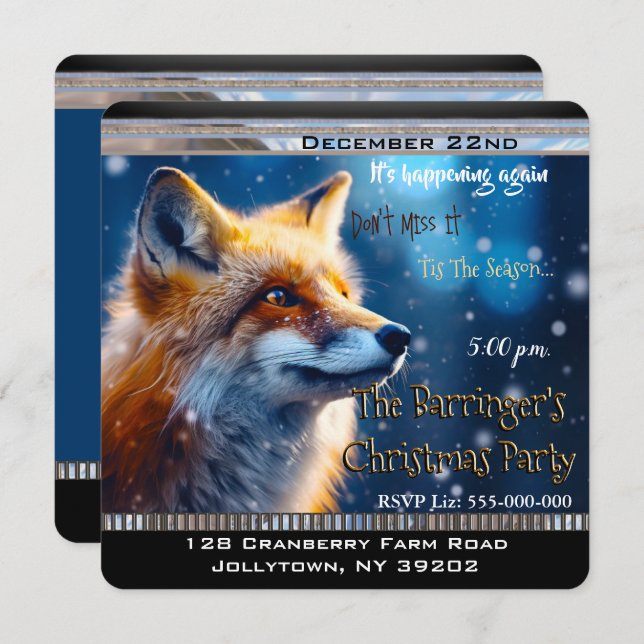 First Snow Fox Annual Christmas Party Invitation (Front/Back)