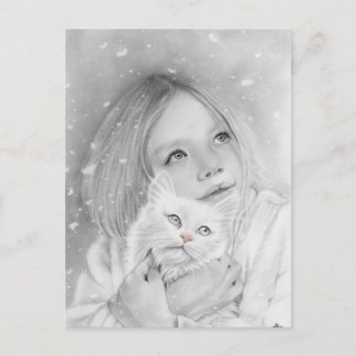 First snow girl kitty Postcard