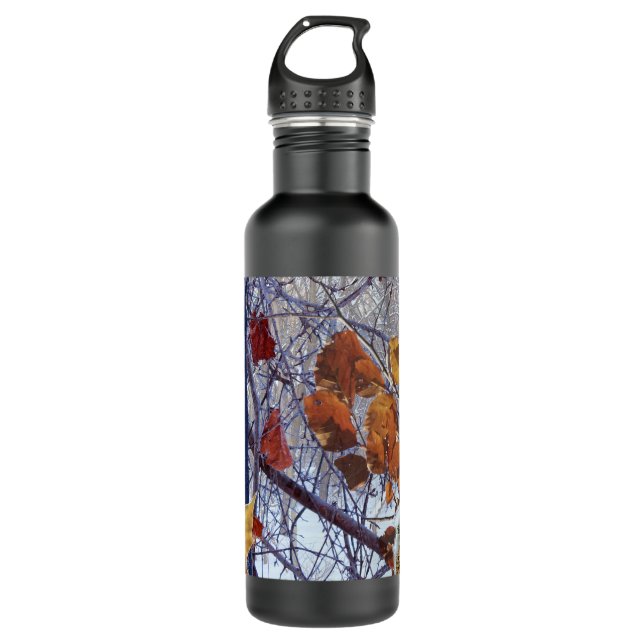 First Snow Winter Camo Print Water Bottle (Front)
