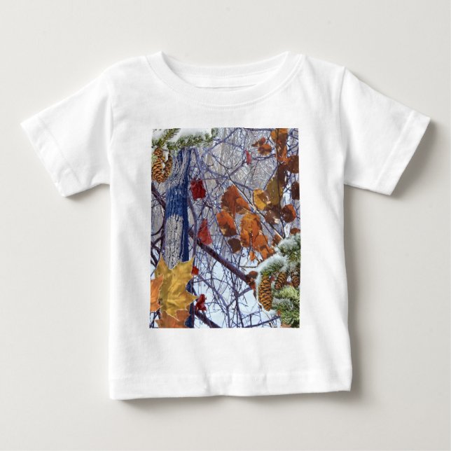 First Snow Winter Camouflage Decor Baby T-Shirt (Front)