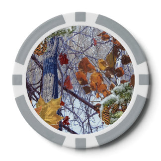 First Snow Winter Camouflage Print Poker Chips