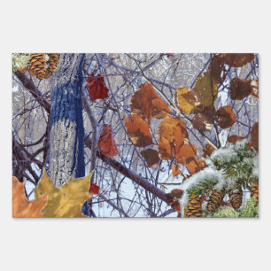 First Snow Winter Camouflage Print Yard Sign