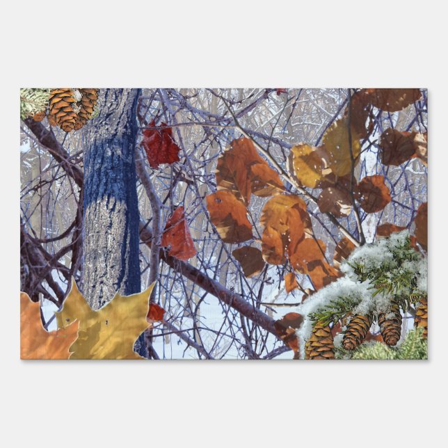 First Snow Winter Camouflage Print Yard Sign (Front)