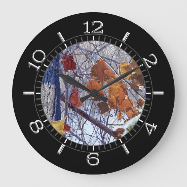 First Snow Winter Camouflage Style Dial Large Clock (Front)