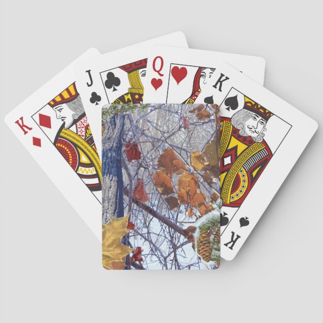 First Snow Winter Camouflage Style Poker Cards (Back)