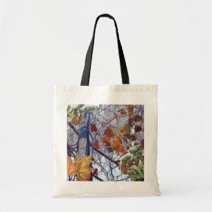 First Snow Winter Forest Camo Print Tote Bag