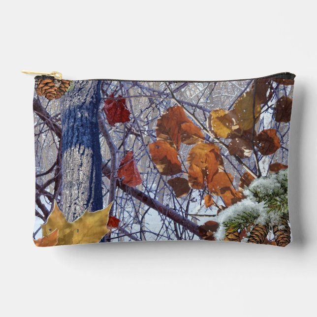 First Snow Winter Scene Camouflage Painting Accessory Pouch (Front)