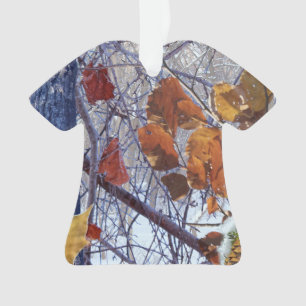 First Snow Winter Scene Camouflage Painting Ornament