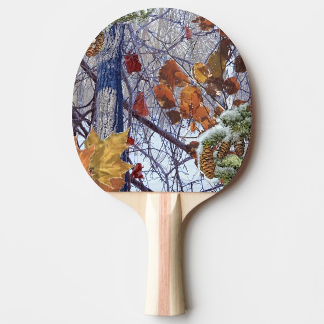 First Snow Winter Scene Camouflage Painting Ping-Pong Paddle (Front)