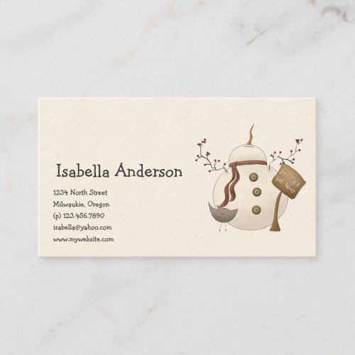 First Snowel · Snowman Business Cards