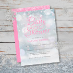 First Snowflakes Baby Shower / Sprinkle / Couples Invitation<br><div class="desc">Gentle snowflakes fall across your baby shower,  sprinkle or couples shower details,  set in elegant pink and charcoal grey text on a magical winter background,  this chic invitation is ideal for your special event. Designed by Thisisnotme©</div>