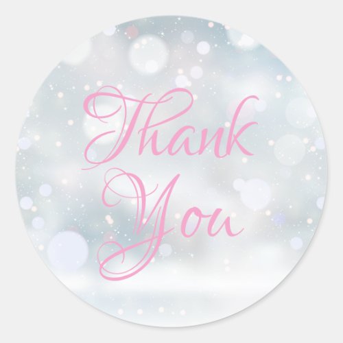 First Snowflakes baby shower thank you Classic Round Sticker