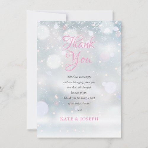 First Snowflakes Baby Shower Thank You Poem