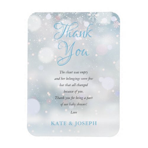 First Snowflakes Baby Shower Thank You Poem Magnet