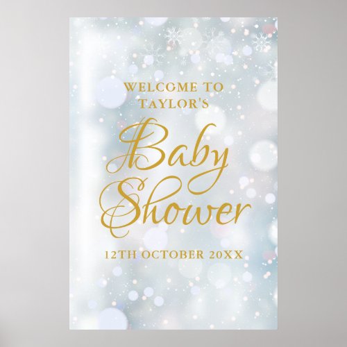 First Snowflakes Baby Shower Welcome Sign