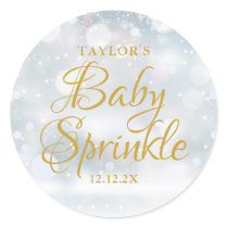 First Snowflakes baby sprinkle Classic Round Sticker
