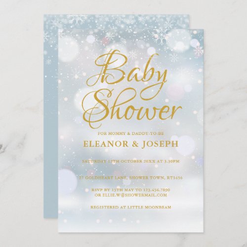 First Snowflakes Couples Baby Shower  Sprinkle Invitation