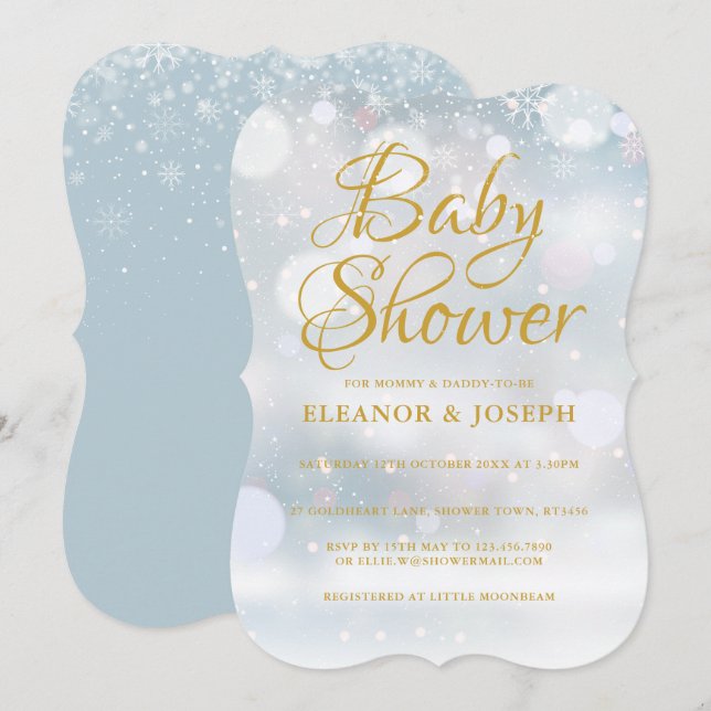 First Snowflakes Couples Baby Shower / Sprinkle Invitation (Front/Back)