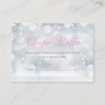 First Snowflakes Diaper Raffle Baby Shower Enclosure Card