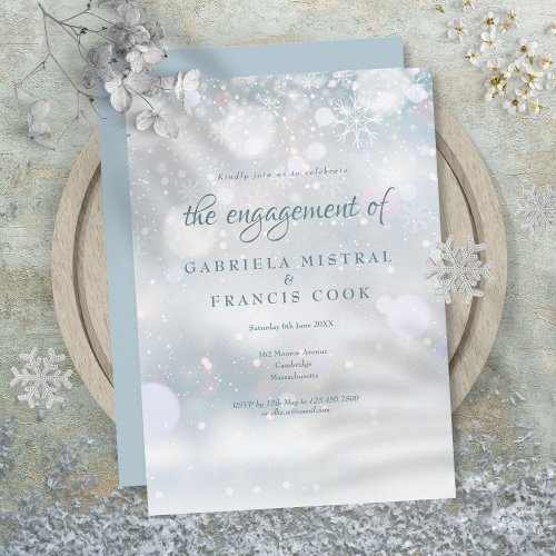 First Snowflakes Engagement Party Invitation
