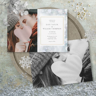 First Snowflakes Photos Winter Wedding Invitation