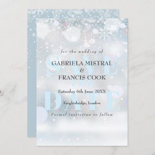 First Snowflakes Save the Date Invitation