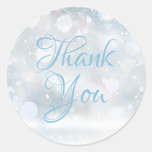 First Snowflakes Thank You Classic Round Sticker