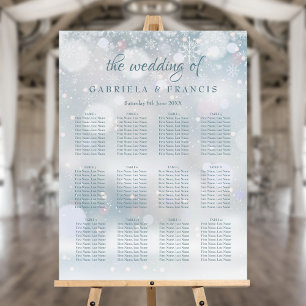 First Snowflakes Wedding Seating Chart Foam Board