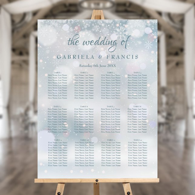 First Snowflakes Wedding Seating Chart Foam Board (First Snowflakes Wedding Seating Chart Foam Board)