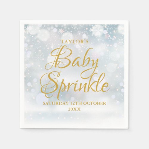 First Snowflakes Winter Baby Sprinkle  Shower Napkins